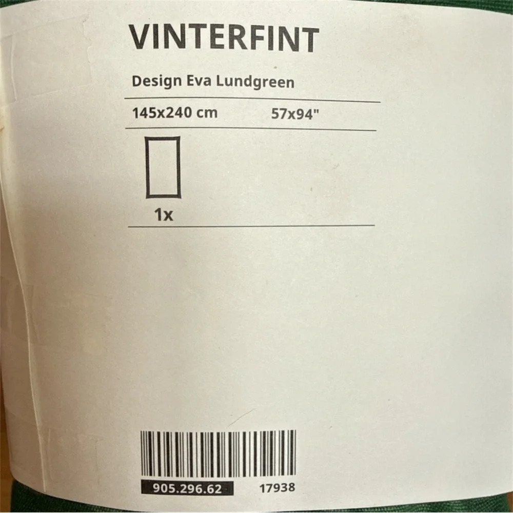 IKEA VINTERFINT Green Paisley Floral Cotton Table Cloth 57x94 Design Lundgreen